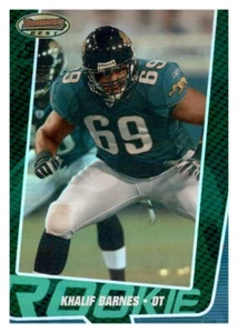 Bowman Green Foil Khalif Barnes 2005 #d/799 SP Rookie RC PWE Jaguars #78 - Imagen 1 de 2
