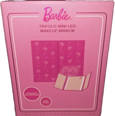 BarbiexImpressions Vanity Collaboration Trifold Mini LED Mirror w/Stand-NIB - Image 1 of 4