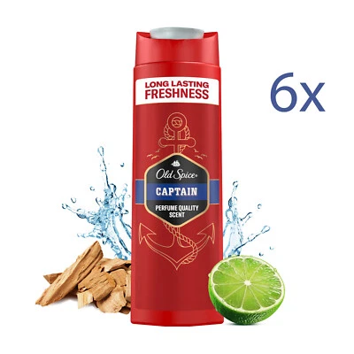 6x Old Spice CAPTAIN 3in1 Duschgel 250 ml Duschgel & Shampoo Anhaltend Frisch - Bild 1 von 4