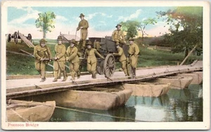 Pontonbrücke 1. Weltkrieg Armee Soldaten Vintage Postkarte unbespielt - Bild 1 von 3