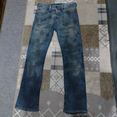 Jeans de mezclilla elásticos desgastados Diesel para hombre M de lujo calce regular lavados vintage usados Foto 1 de 4
