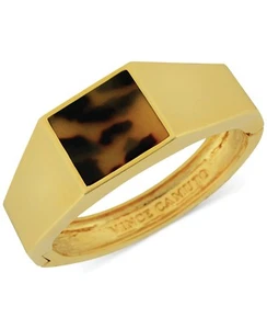 $98 Vince Camuto "Argentine Villa" Tortoise Square Gold-Tone Bangle Bracelet new - Picture 1 of 3
