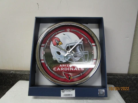 New! NFL Arizona Cardinals Chromne Clock - WindCraft Cover