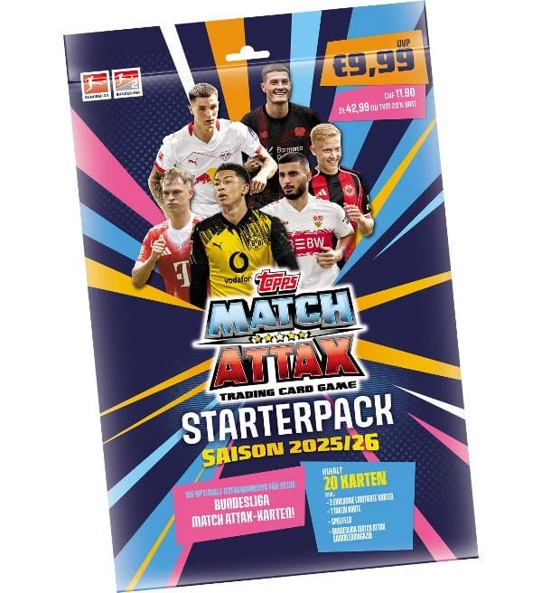 TOPPS Match Attax Trading Card Game Starterpack Saison 2025/26 Sammelkarten