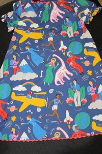 Mini Boden girls blue dress with successful women size 7-8 - Picture 1 of 7
