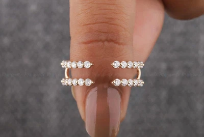 Anello in argento sterling 925 con pietra di zirconi e bolle regalo per... - Immagine 1 di 4