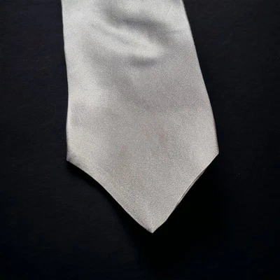 Dolce & Gabbana Basic Tie Neckwear Gray Solid Silk Long Necktie Made in Italy - Image 1 of 4