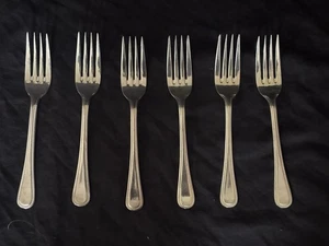 Set of 6 Viners Silver Plated  Bead Edged Dinner Forks - Picture 1 of 3