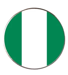 Imán de nevera de metal redondo Nigeria Country con caja blanca - Imagen 1 de 4