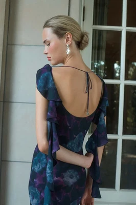 ROTATE Birger Christensen Floral Chiffon Gown Size 12  (Retails $430) - Image 1 of 4