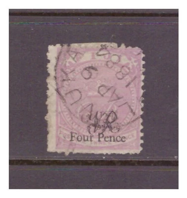 Fiji 1877 4d on 3d mauve Used SG34 AP 9 1884 LAVUKALILI (?) - Image 1 of 2