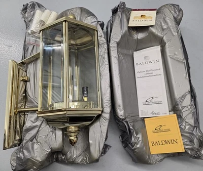 Baldwin Lighting Cumberland- 8" Wall Lantern Life Time  Brass 7345.003 New  - Image 1 of 4