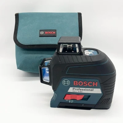 Bosch GLL 3-80 Professional 3x360° Red Beam Line Laser Level Tool with Soft Case - Image 1 of 4