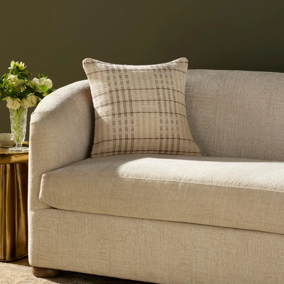 Chris Loves Julia Vinnie Collection PCJ0037 Marfim/Marrom 18"" X 18"" Capa Onl... - Imagem 1 de 4