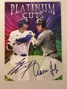 Shohei Ohtani Aaron Judge Platinum Dual Cuts Facs Autogramme - nur 1000 hergestellt! - Bild 1 von 2
