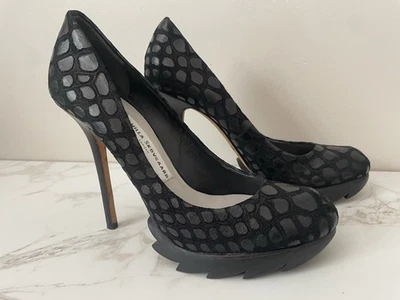 Camilla Skovgaard London 40/US 10 Heels Platform Leather Black Snake Pump High - Image 1 of 4