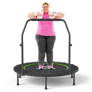 CLORIS 40 Foldable Fitness Trampoline Rebounder with Adjustable Foam Handle... - Picture 1 of 5
