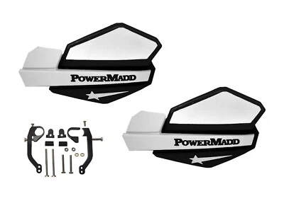 Powermadd Star Series Hand Guards Mount Kit Black White Suzuki LTZ 400 Z400 - Image 1 of 3