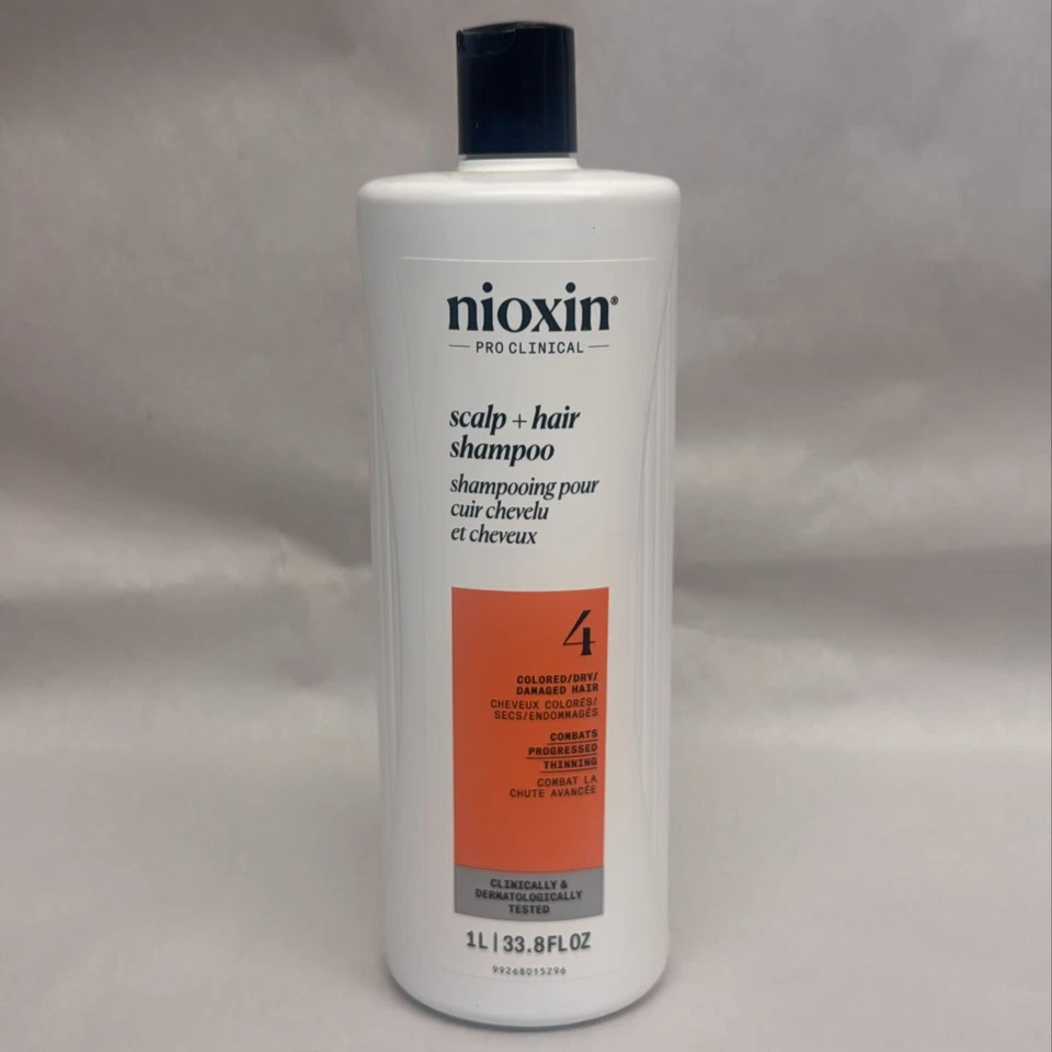 Nioxin System 4 Cleanser Shampoo Colored Hair Progressed Thinning 33.8 oz