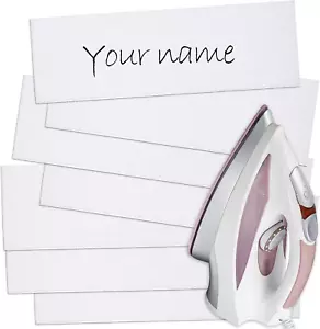 150 Pieces Iron on Name Labels for Clothing 2 X 0.6 Inch Precut Custom Writable - Picture 1 of 12
