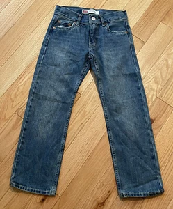 Levis 514 Slim Straight Boys 24x22 Size 8 Blue Jeans Pants - Picture 1 of 5