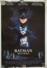 Vintage 1992 BATMAN RETURNS Lightbox One Sheet Movie Poster Keaton Pfeiffer