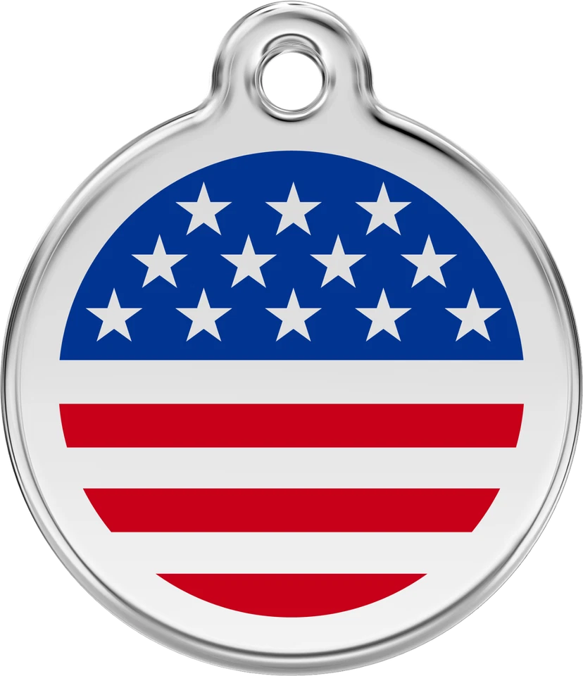       Collar de identificación de dingo rojo de acero inoxidable con dije de etiqueta de perro Foto 1 de 1