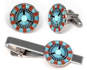 Arc Reactor Cuff Links, Ironman Tie Clip, Avengers Cufflinks, Iron Man Tie Tack - Picture 1 of 4