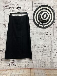 FLAX black Zipper Front midi skirt women’s Petite