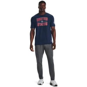 NEW MENS UNDER ARMOUR USA UNITED STATES CREW NECK SHIRT BLUE SIZE XL - Picture 1 of 1