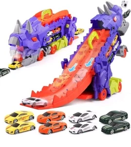 Triceratops Deformation Cars-Two Forms Race Track Storage Alloy Cars Ages 3+ - Picture 1 of 5