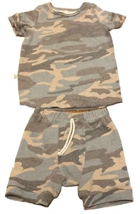 Childhoods Clothing Faded Camo Rib Knit Short Sleeve Tee And Shorts Made in USA - Picture 1 of 13