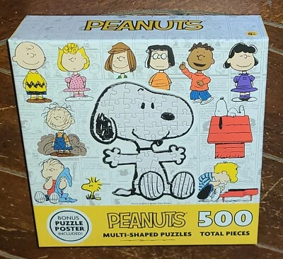 Rose Art 500 Piece Total PEANUTS 12 Individual Multi-Shaped Puzzles! #0079ZZAH - Image 1 of 4