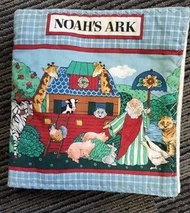 9"X 9" COLORFUL NOAH'S ARK CLOTH CHILDRENS BOOK - Picture 1 of 1
