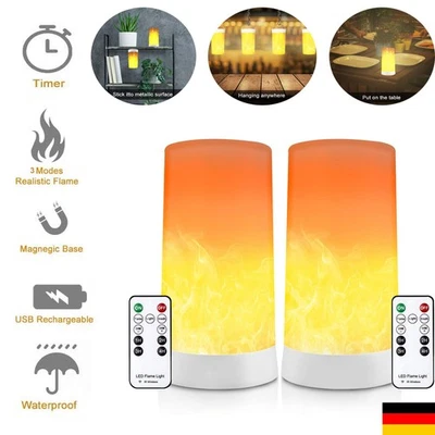 LED Flamme Wirkung Lampe USB Licht Fackel Nachtlicht Glühbirne Flackerlicht USB - Bild 1 von 4