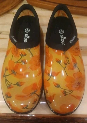 Sloggers Lluvia Jardín Zapatos Para Mujer 8 Amarillo y Naranja Floral Impermeable Comodidad Foto 1 de 4