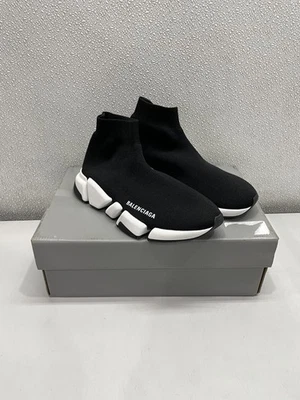 Balenciaga Speed 2.0 Recycled Knit Sneaker Women's US 7, Black/White *Preowned* - Image 1 of 4