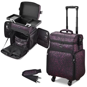 Byootique Crocodile Soft Sided Rolling Makeup Train Case Cosmetic Organizer - Bild 1 von 11