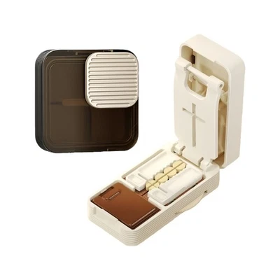 Travel Friendly 4 Compartment Pills Box With Splitter Tablet Divider - Image 1 of 4