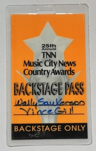 BACKSTAGE PASS: Vince Gill - 25th Annual Music City News Country Awards - Picture 1 of 2