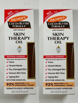 2 x Palmers Kakaobutter Hauttherapieöl Hagebutte mit Vitamin E je 60 ml/2 Unzen - Bild 1 von 4