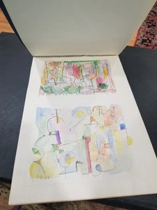 Authentic ORIGINAL VINTAGE SKETCH BOOk BY NEW YORK CITY ARTIST LINCOLN CAPLA - Picture 1 of 10