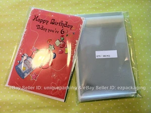 500 Pcs 4 5/8 x 5 3/4 (A2+) Clear Card Resealable Cello Poly BOPP Bags Envelopes - Picture 1 of 2