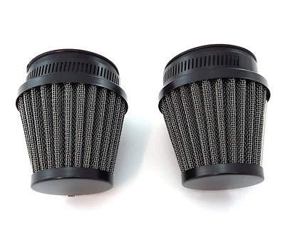 2件套黑色摩托车空气过滤器吊舱50毫米本田川崎雅马哈铃木 — 第 1/2 张图片