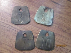 Vtg SOLID BRASS Cow DAIRY TAG Number Hasco Newport KY Double Sided Cattle # EACH - Picture 1 of 5