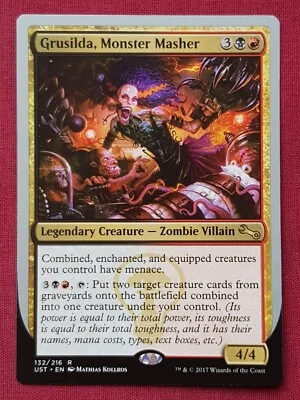 Magic The Gathering UNSTABLE GRUSILDA MONSTER MASHER black/red card MTG - Image 1 of 2