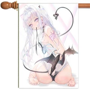 Anime Sexy Devil Girl Banner Flag Poster Outdoor Indoor Garden - Picture 1 of 7