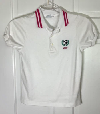 FAST FRIENDS KIDS GIRLS WHITE POLO SHIRT SOCCER SIZE MEDIUM INITIAL LEC EUC - Image 1 of 2