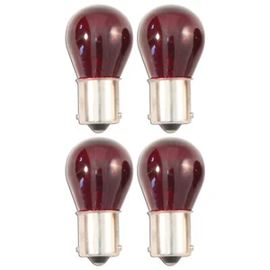 1156 BA15S 21W Red Turn Signal Blinker Single Filament 4x Light Bulb Globe - Picture 1 of 2