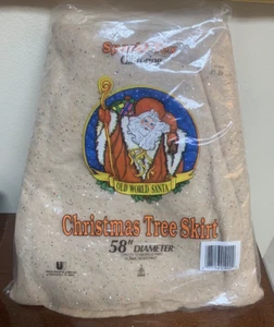 Gonna Albero di Natale Vintage Nuova Sparkl-Tex Glitterata 58” Resistente alla Fiamma - Foto 1 di 2